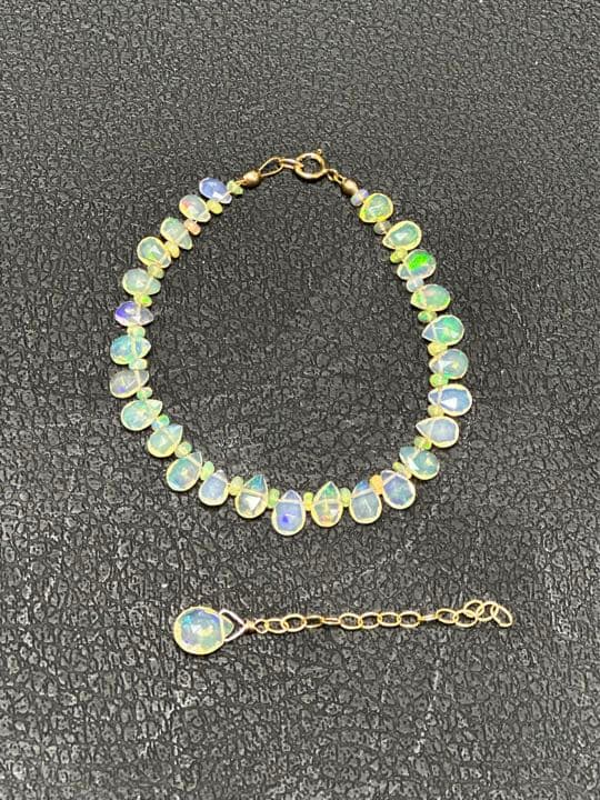 k14gf クリアイエロー系 オパール ブレスレット ペアシェイプ