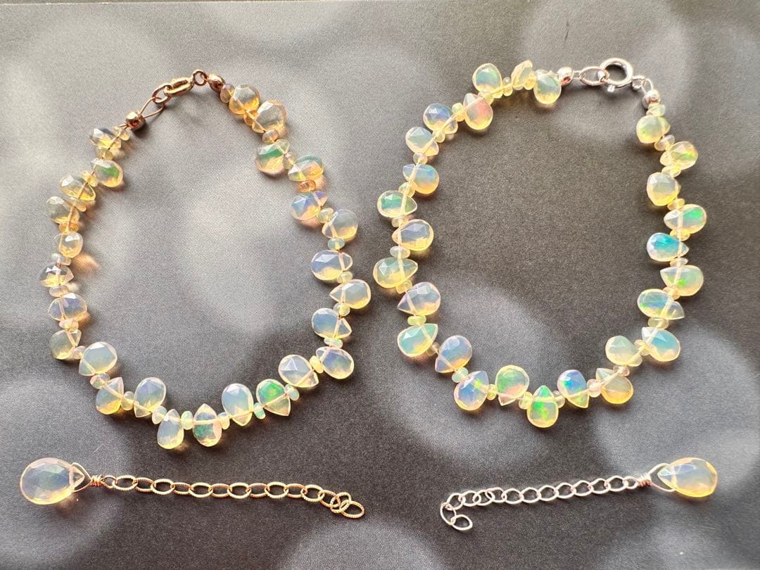 k14gf クリアイエロー系 オパール ブレスレット ペアシェイプ