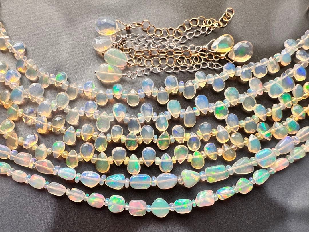 k14gf クリアイエロー系 オパール ブレスレット ペアシェイプ