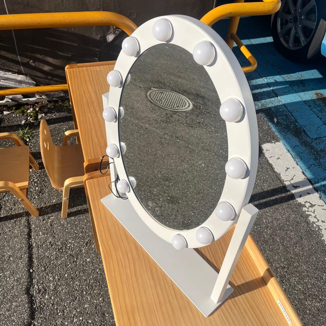 Francfranc フッツェ ハリウッドミラー ラウンド L ホワイト