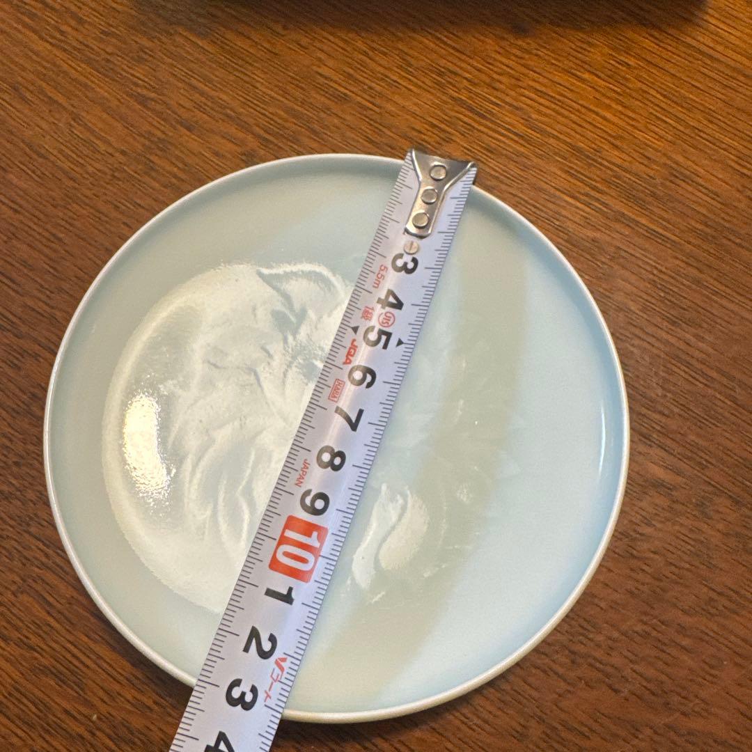 快山窯　青白磁　牡丹文銘々皿　5客