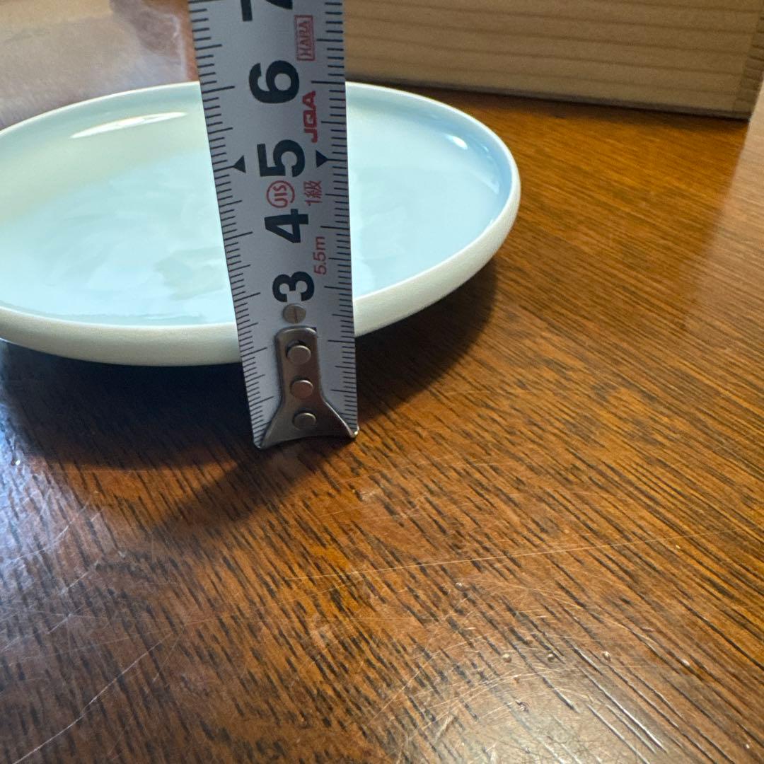 快山窯　青白磁　牡丹文銘々皿　5客