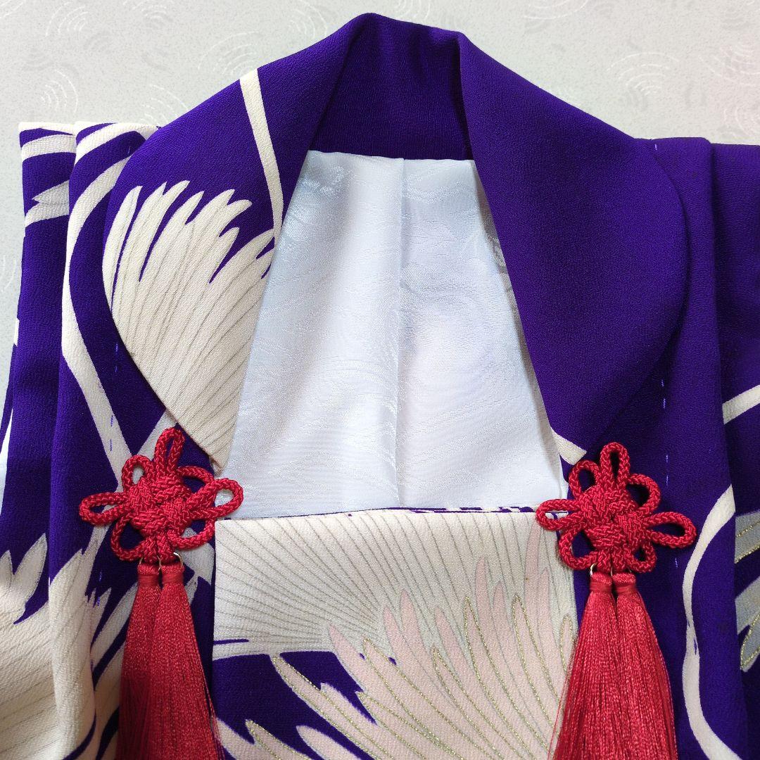 七五三３歳女の子正絹アンティーク柄手縫いの被布(中綿無し）