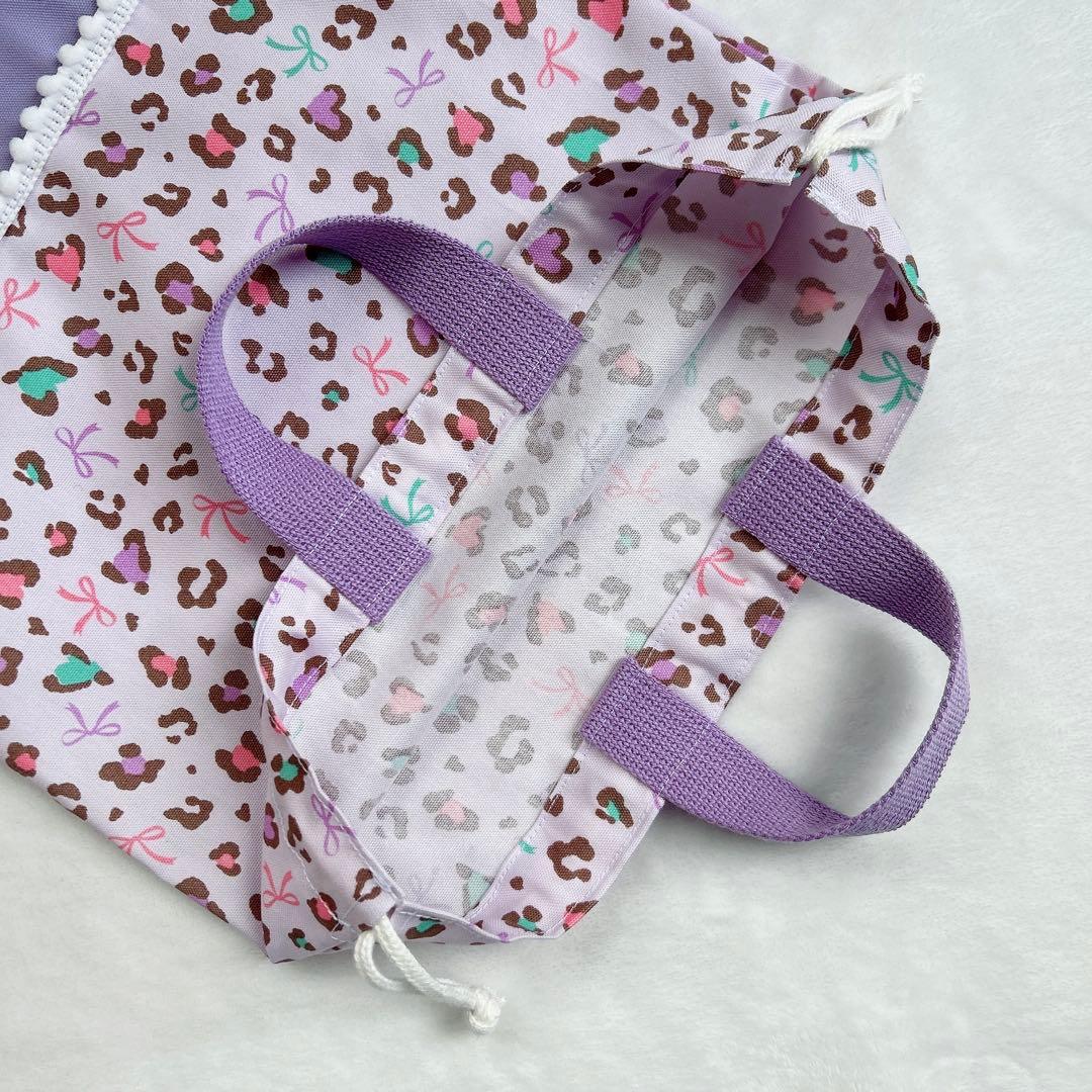 パープルｘヒョウ柄♡入園入学6点セット 女の子　レッスンバッグ　上履き入れ