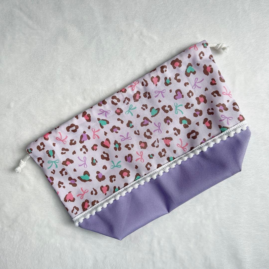 パープルｘヒョウ柄♡入園入学6点セット 女の子　レッスンバッグ　上履き入れ