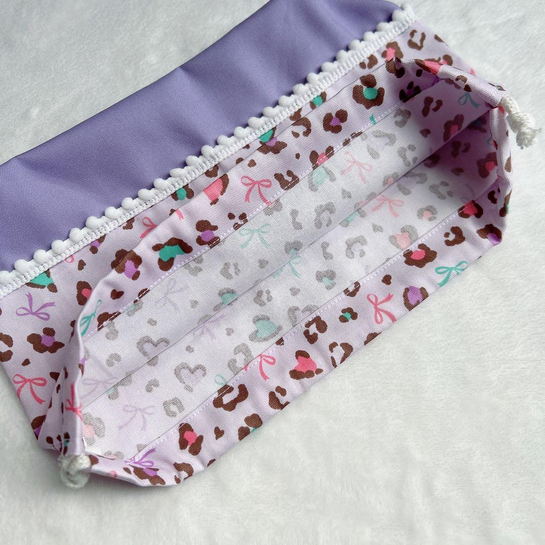 パープルｘヒョウ柄♡入園入学6点セット 女の子　レッスンバッグ　上履き入れ