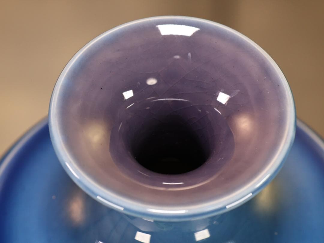 BK510　九谷焼　名工　人間国宝　三代　徳田八十吉（正彦銘）　彩釉　壷　壺