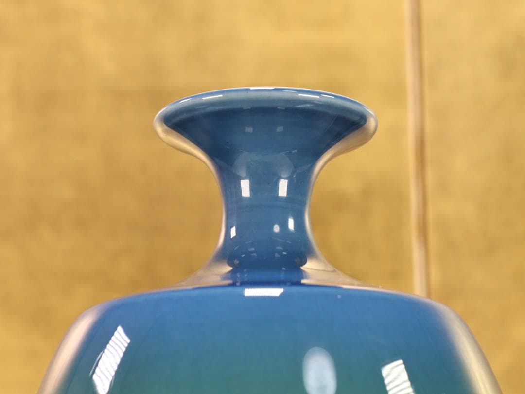 BK510　九谷焼　名工　人間国宝　三代　徳田八十吉（正彦銘）　彩釉　壷　壺