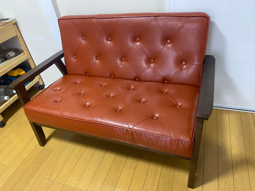 2人掛けソファ　PVC 合成皮革　vn001-2p カッパー