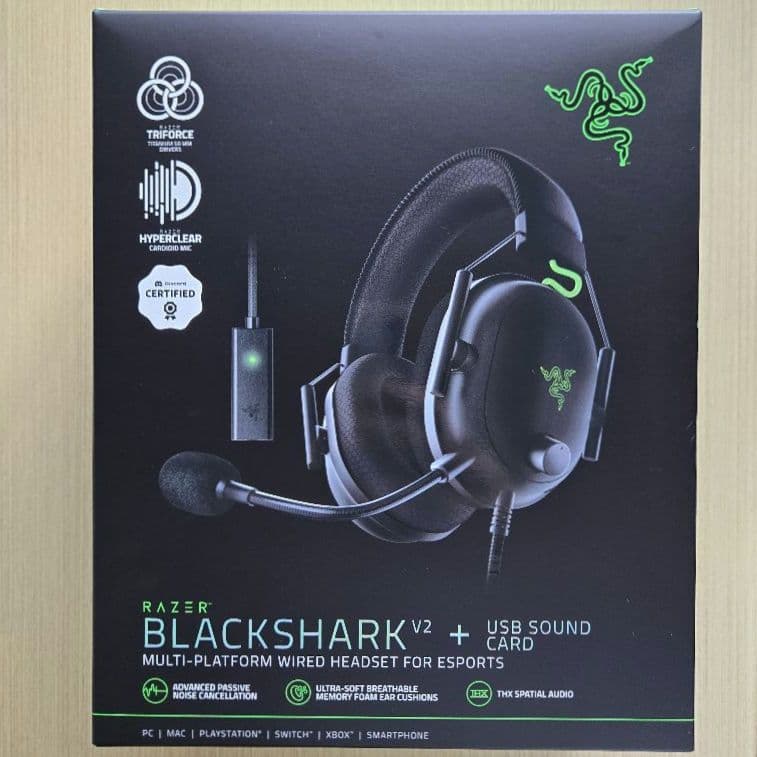 Razer BlackShark V2 ゲーミングヘッドセット USB-SC付