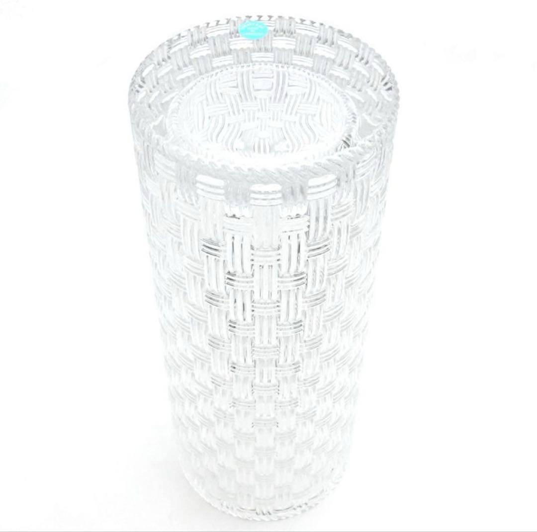 【TIFFANY&Co.】新品クリスタル花瓶 編み込み模様　フラワーベース
