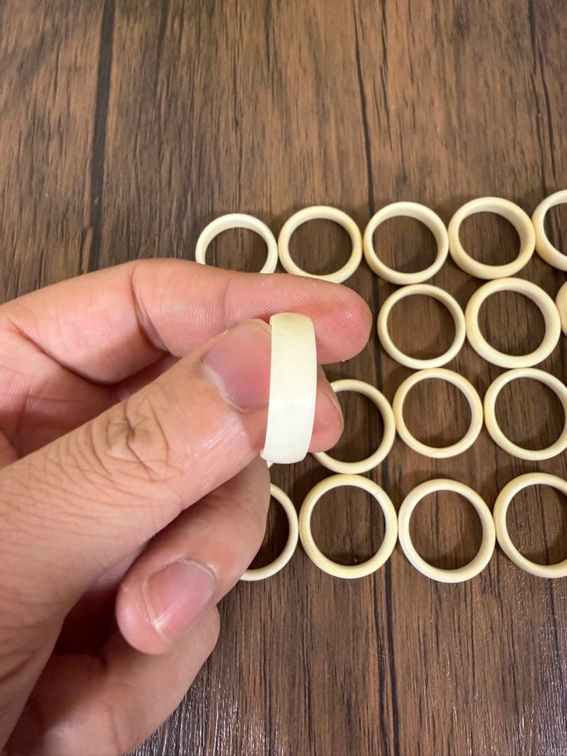 天然素材 20点 鯨歯風指輪 東洋彫刻 象牙調 アクセサリー