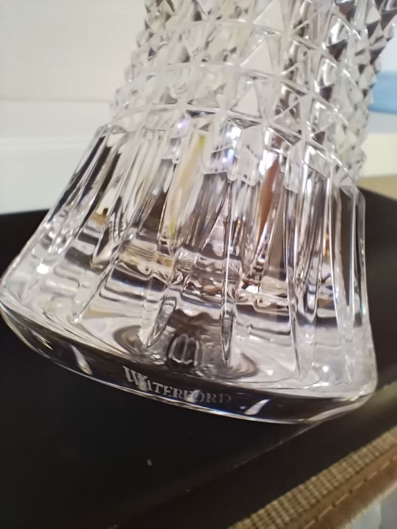 ウォーターフォード　花瓶　ダイヤモンドコバルト