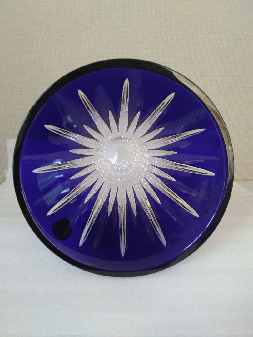 ウォーターフォード　花瓶　ダイヤモンドコバルト