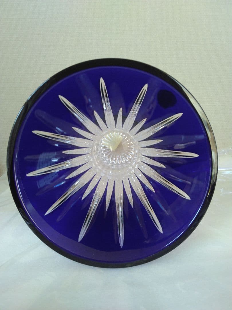 ウォーターフォード　花瓶　ダイヤモンドコバルト