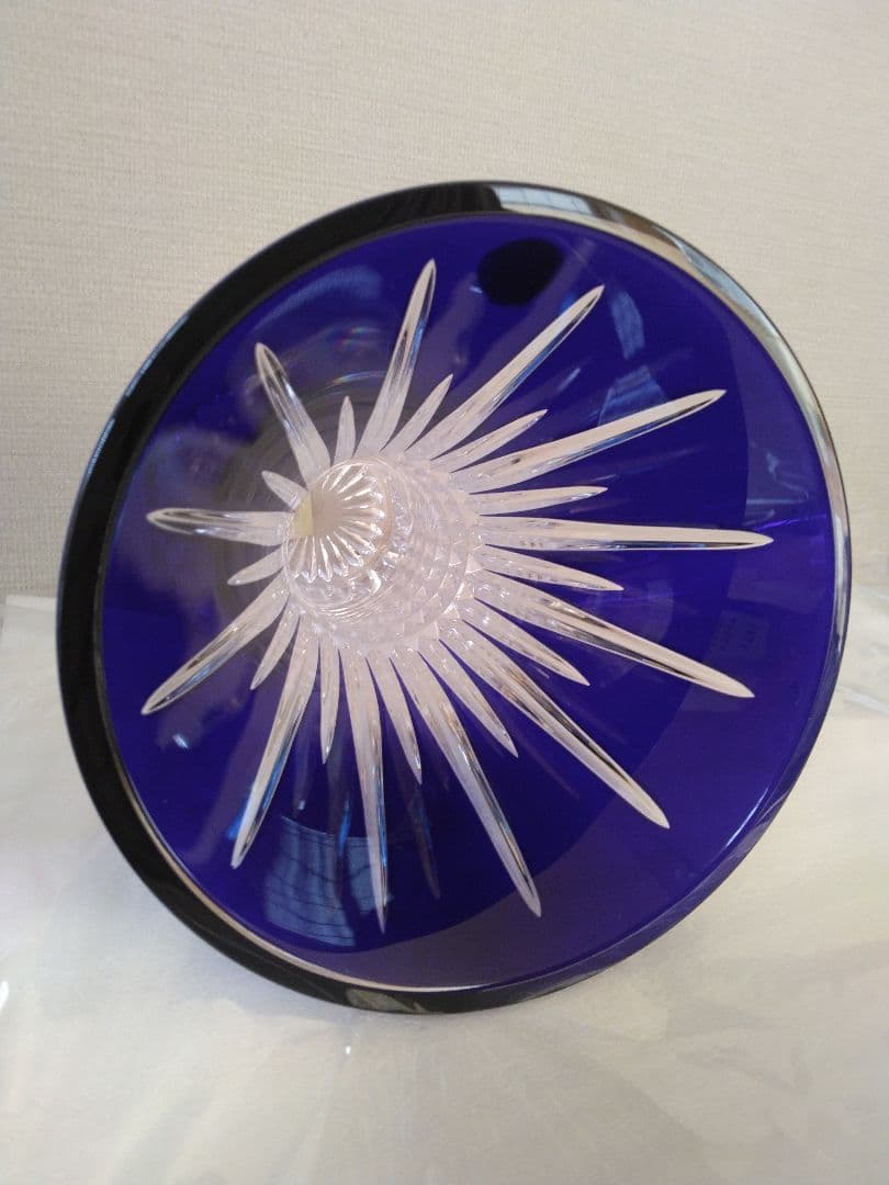 ウォーターフォード　花瓶　ダイヤモンドコバルト