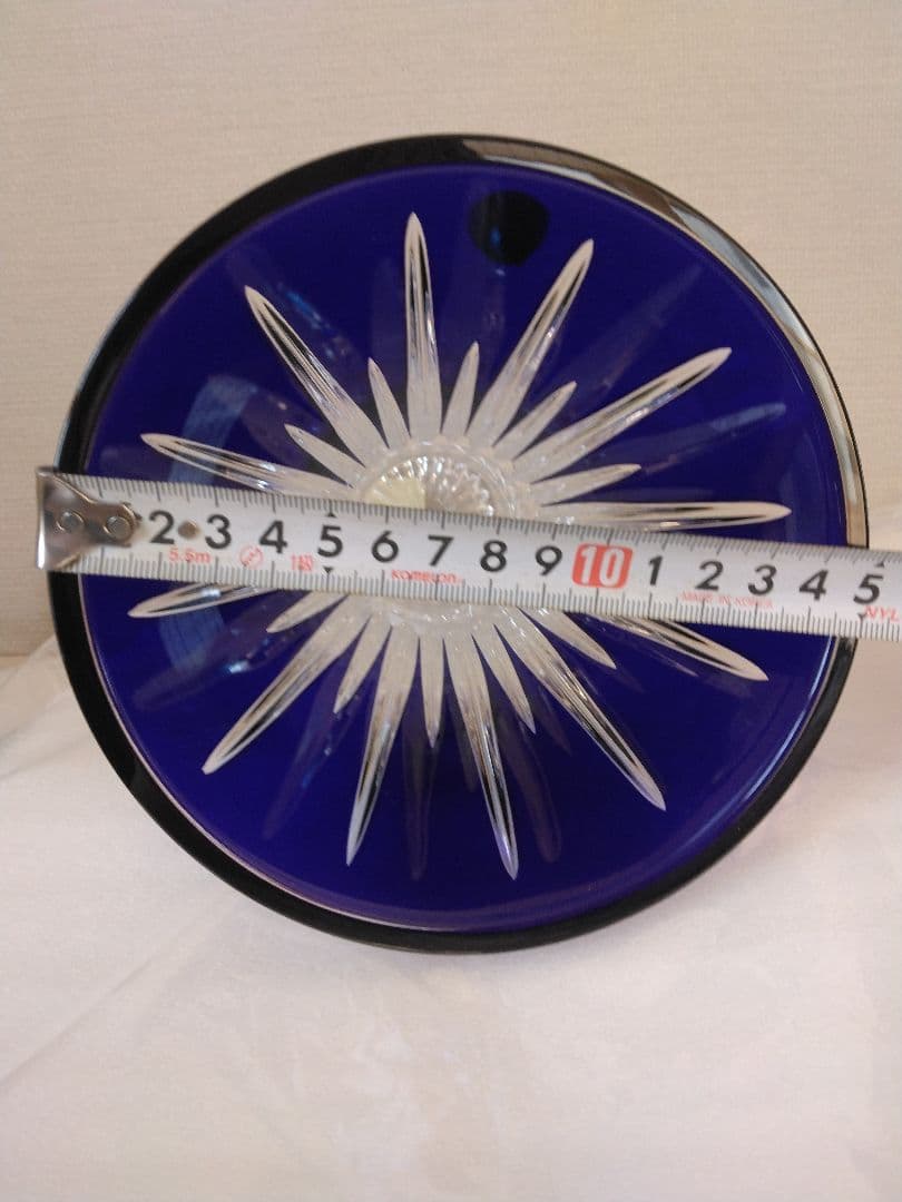 ウォーターフォード　花瓶　ダイヤモンドコバルト