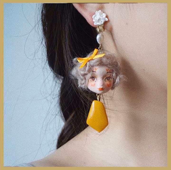 イヤリング・ノンホールピアス yellow doll