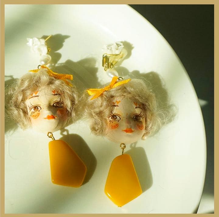 イヤリング・ノンホールピアス yellow doll