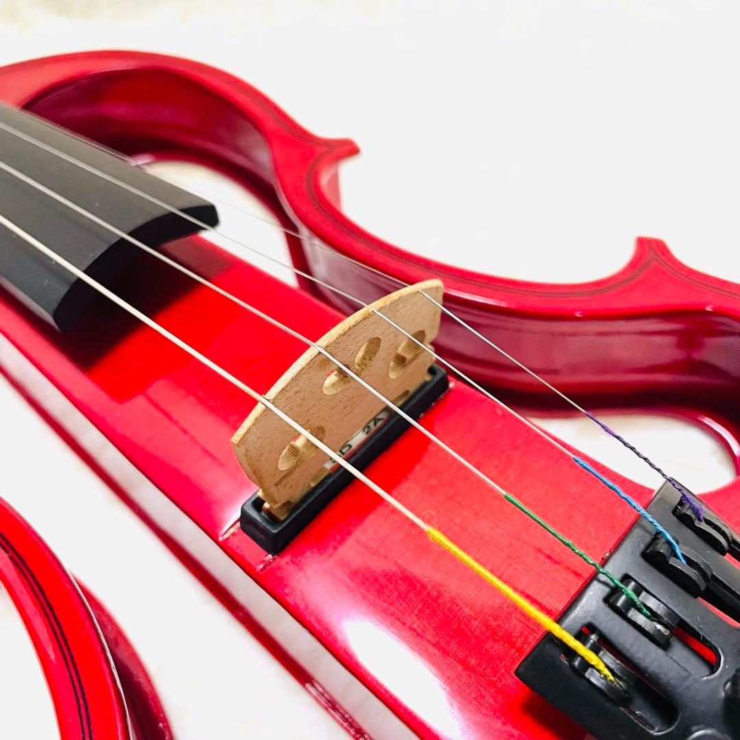 カルロジョルダーノ EV-201 赤 超美品 ケース弓付 エレキバイオリン