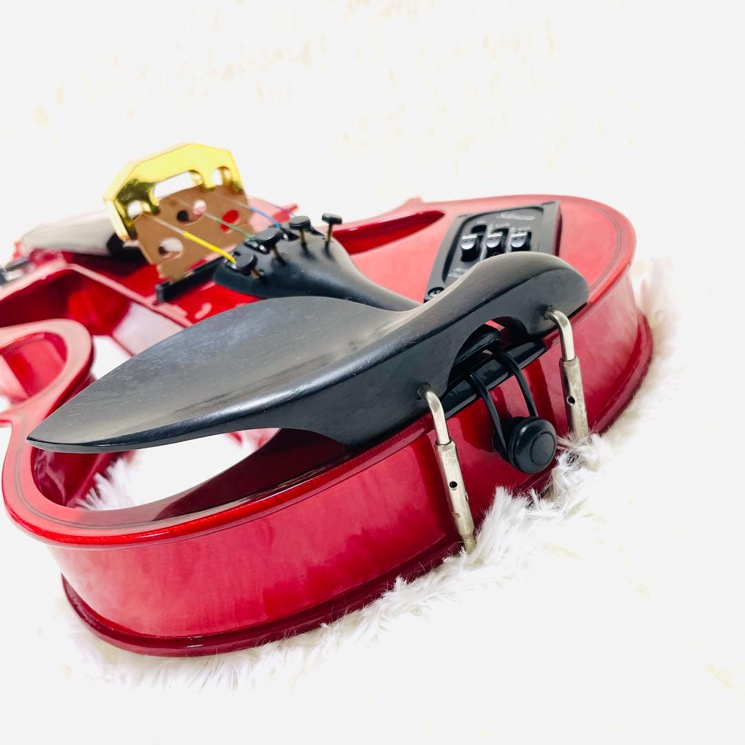 カルロジョルダーノ EV-201 赤 超美品 ケース弓付 エレキバイオリン