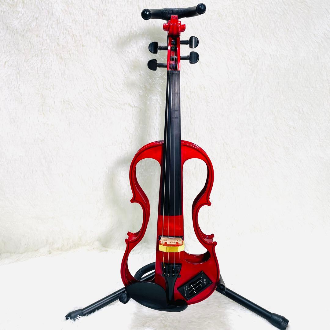 カルロジョルダーノ EV-201 赤 超美品 ケース弓付 エレキバイオリン