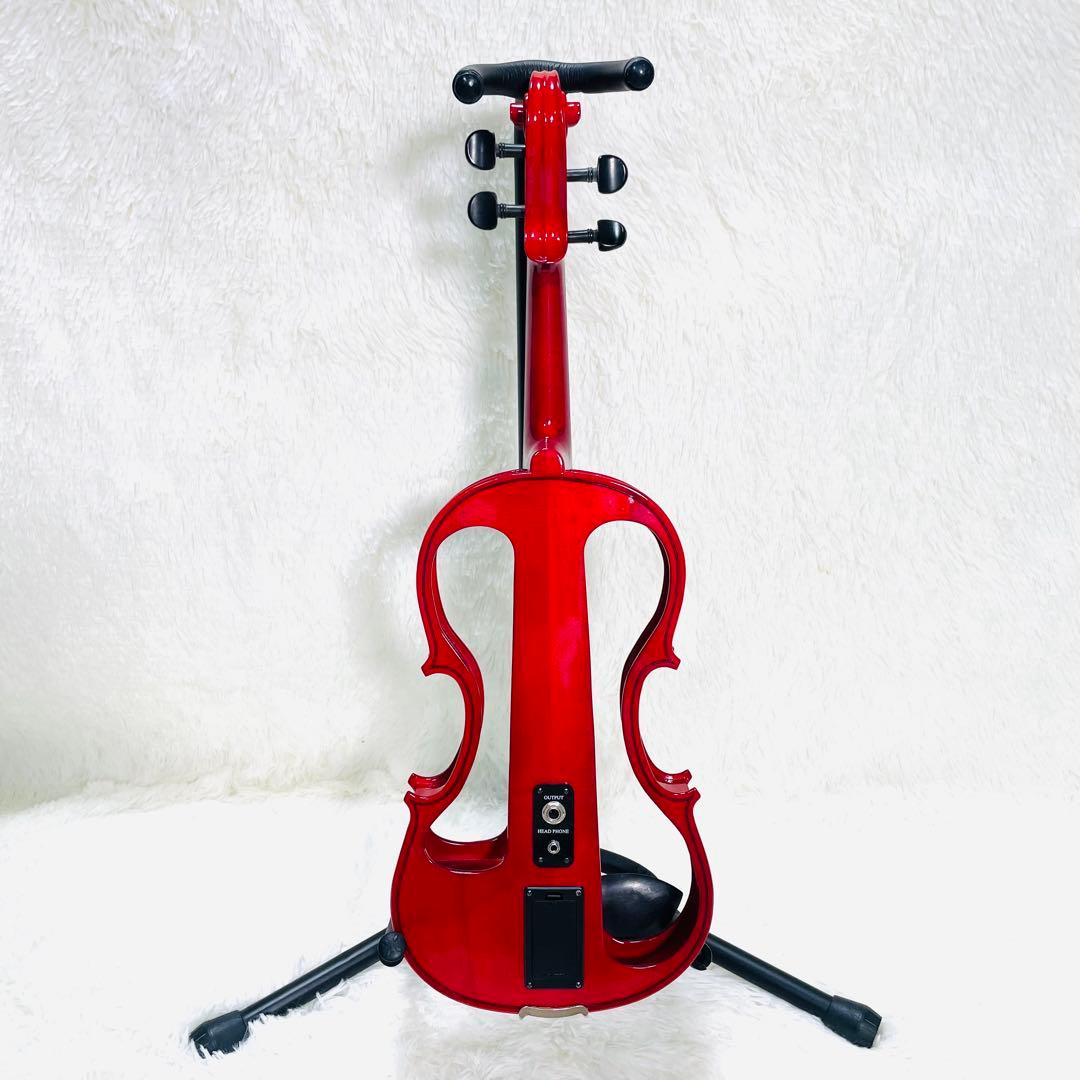 カルロジョルダーノ EV-201 赤 超美品 ケース弓付 エレキバイオリン