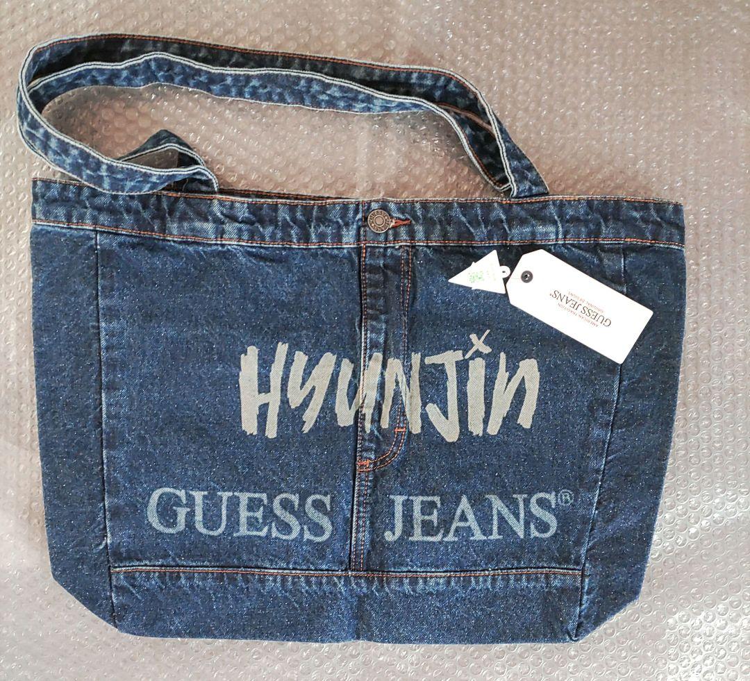 StrayKids スキズ GUESS ヒョンジン 刻印 デニムトートバッグ