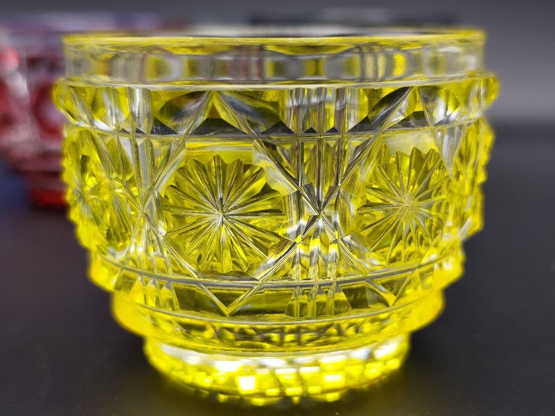 未使用品☆薩摩切子 猪口（切子、江戸切子、薩摩切子）