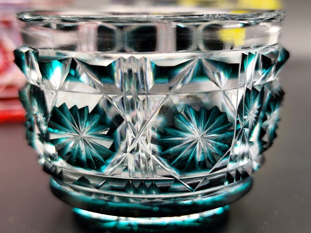 未使用品☆薩摩切子 猪口（切子、江戸切子、薩摩切子）