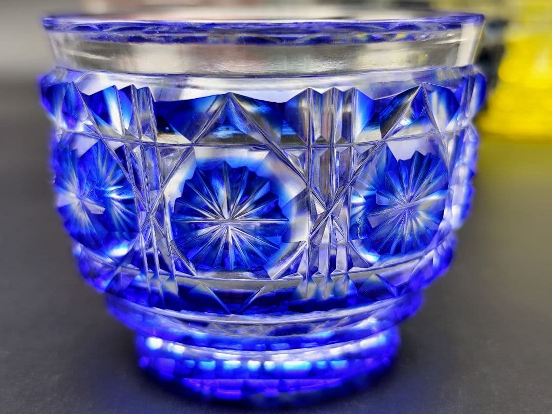 未使用品☆薩摩切子 猪口（切子、江戸切子、薩摩切子）