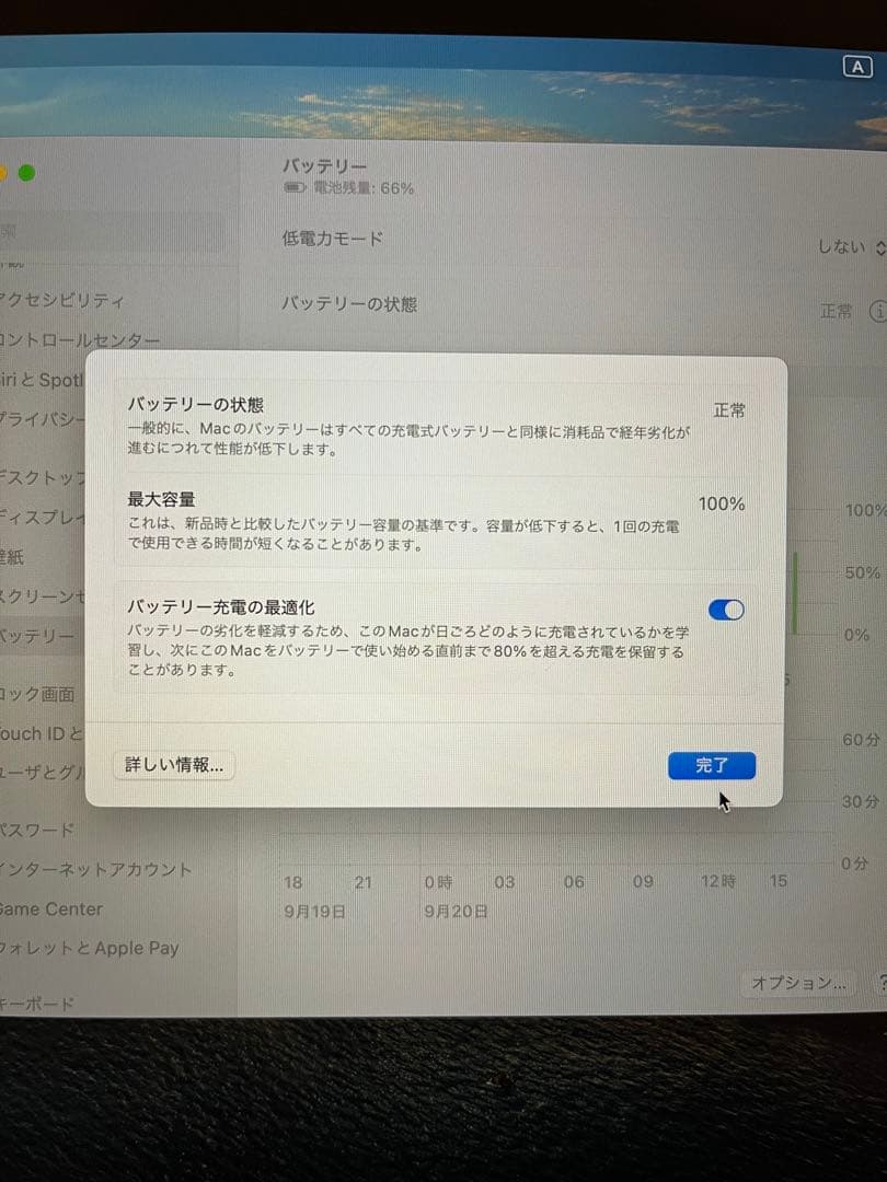 MacBook Air (2020) M1 8GB/512GB 最大容量100%