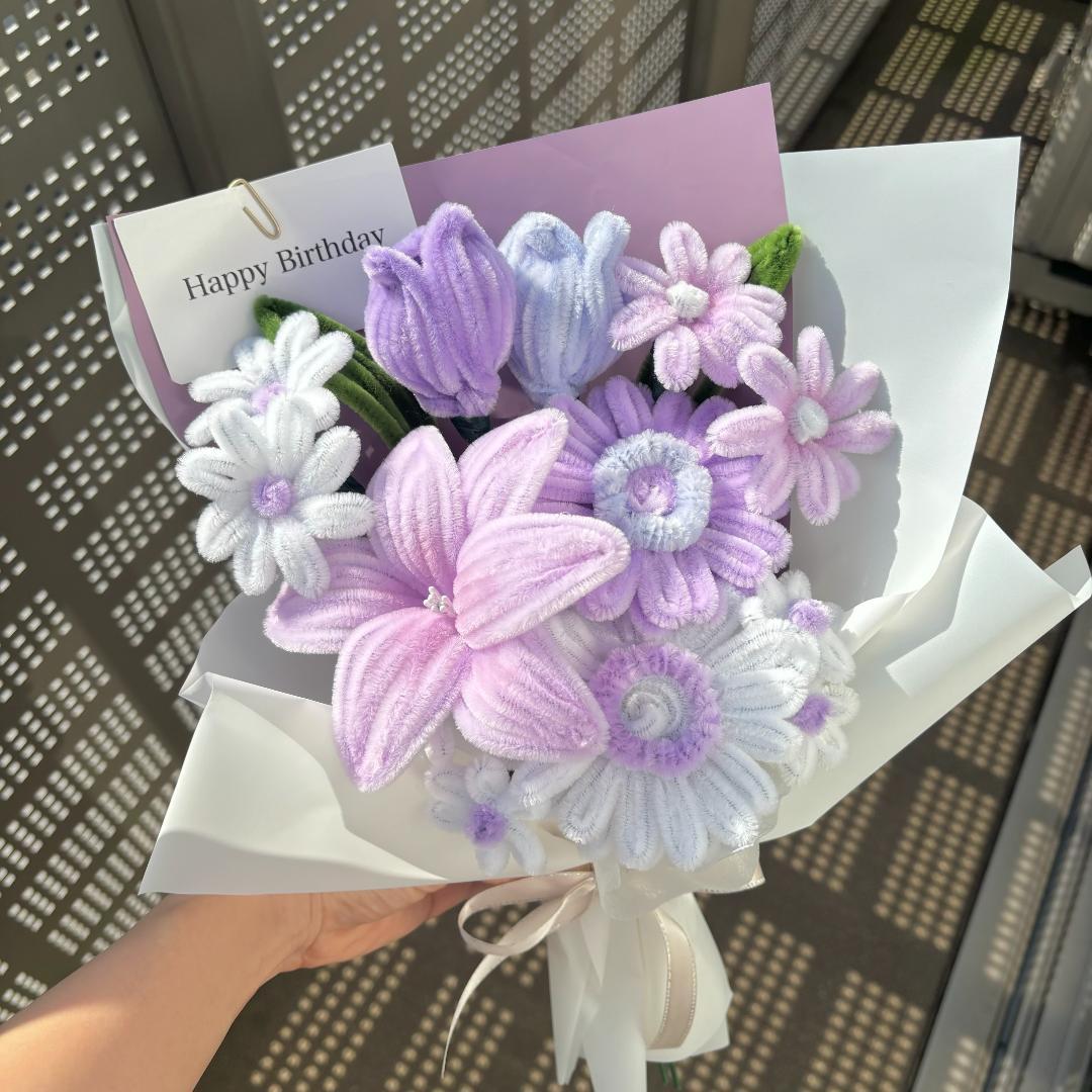 a　モールフラワー　ムラサキ　青