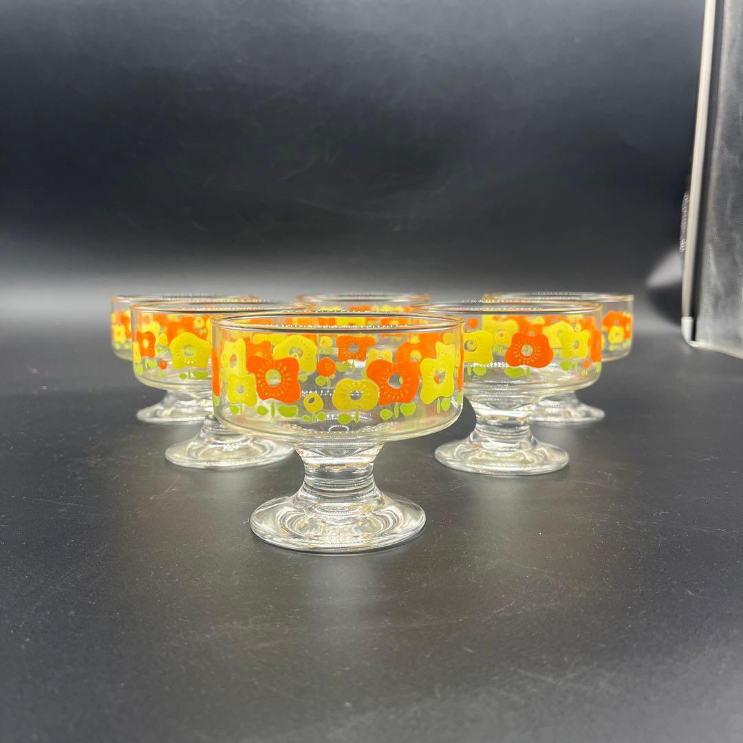 ⭐️新品 未使用品⭐️昭和レトロ 佐々木硝子　デザートグラス　6個セット