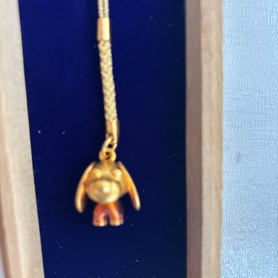 24金お茶犬ストラップ　木箱入り