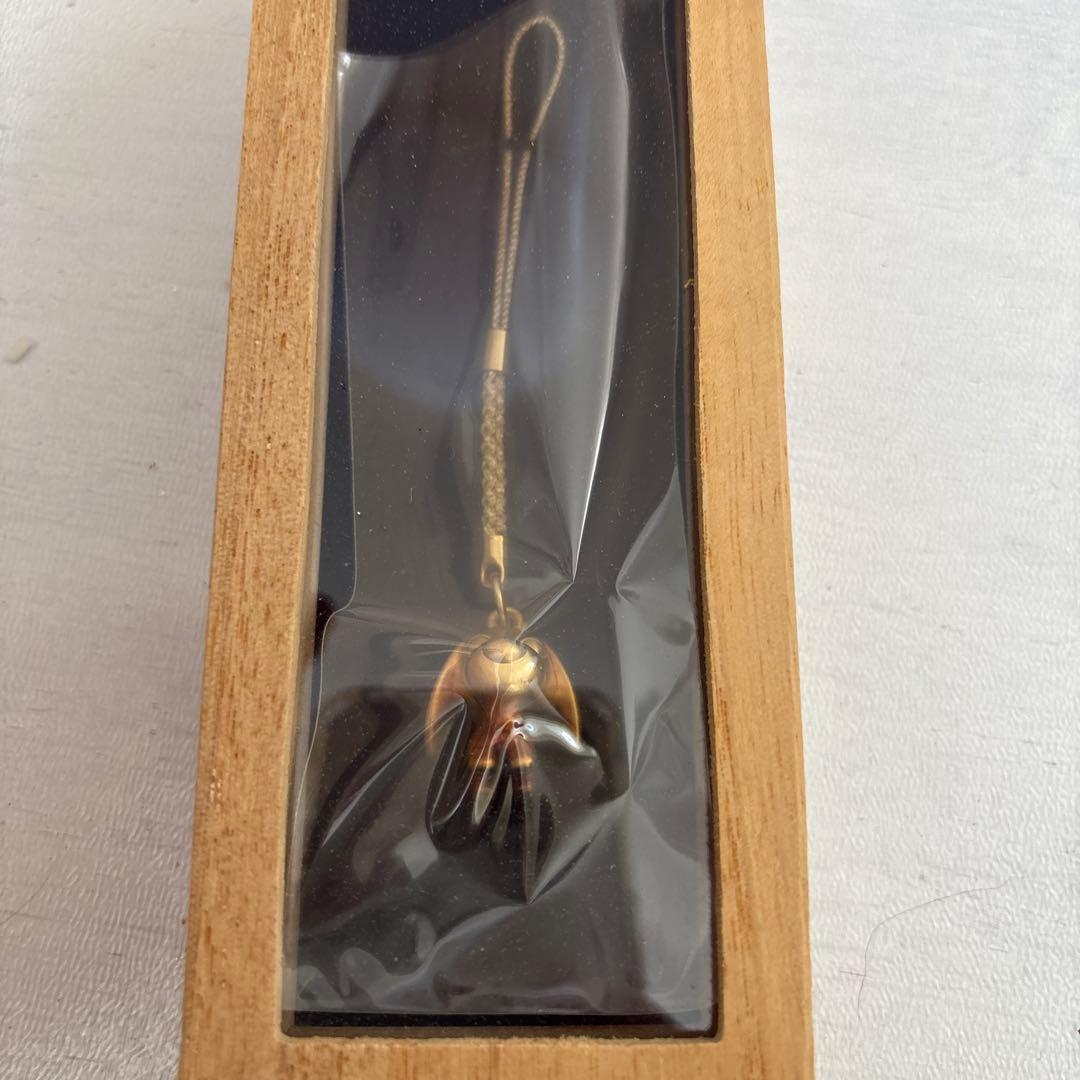 24金お茶犬ストラップ　木箱入り