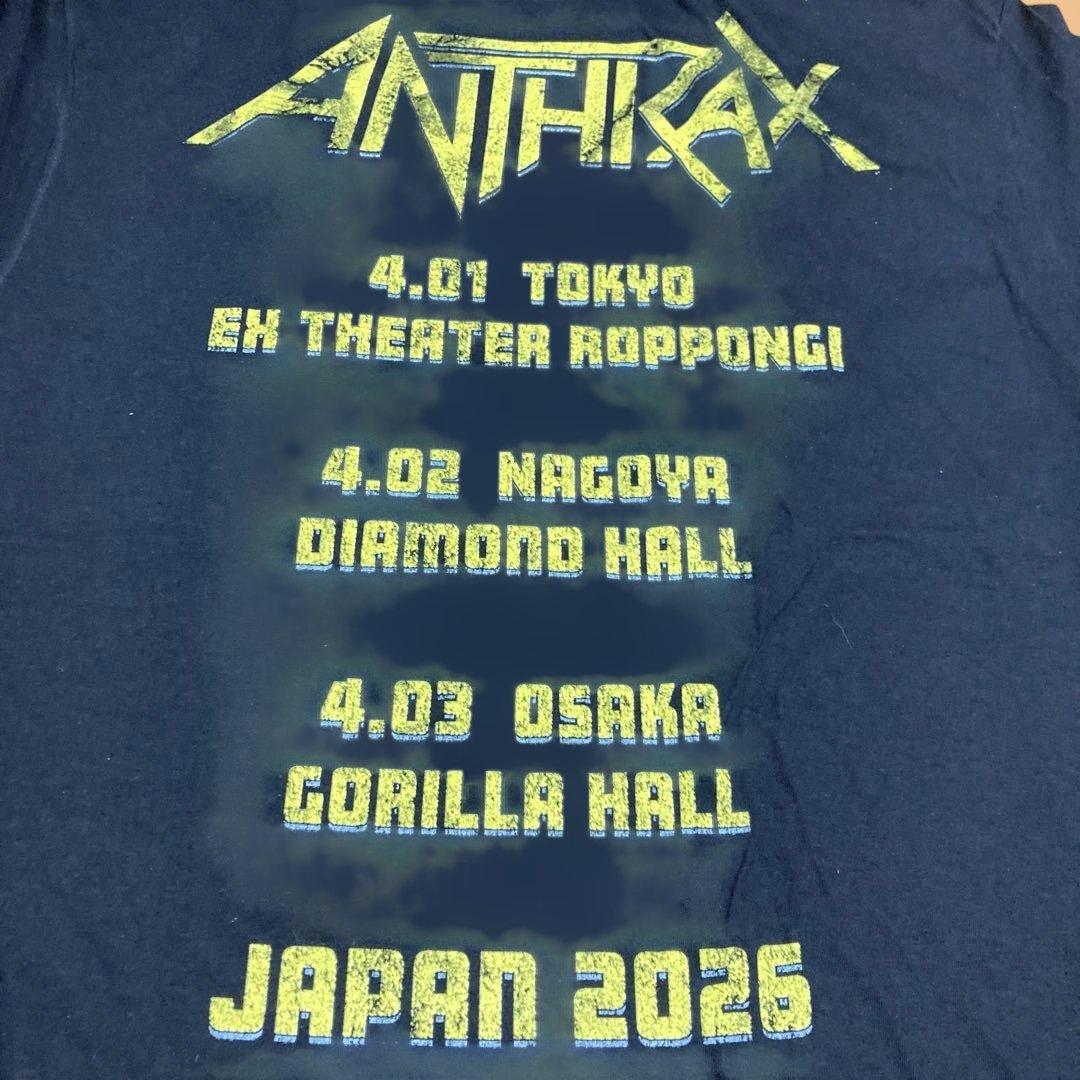 ANTHRAX★アンスラックス★2026年日本公演限定Ｔシャツ★Lサイズ・完売品