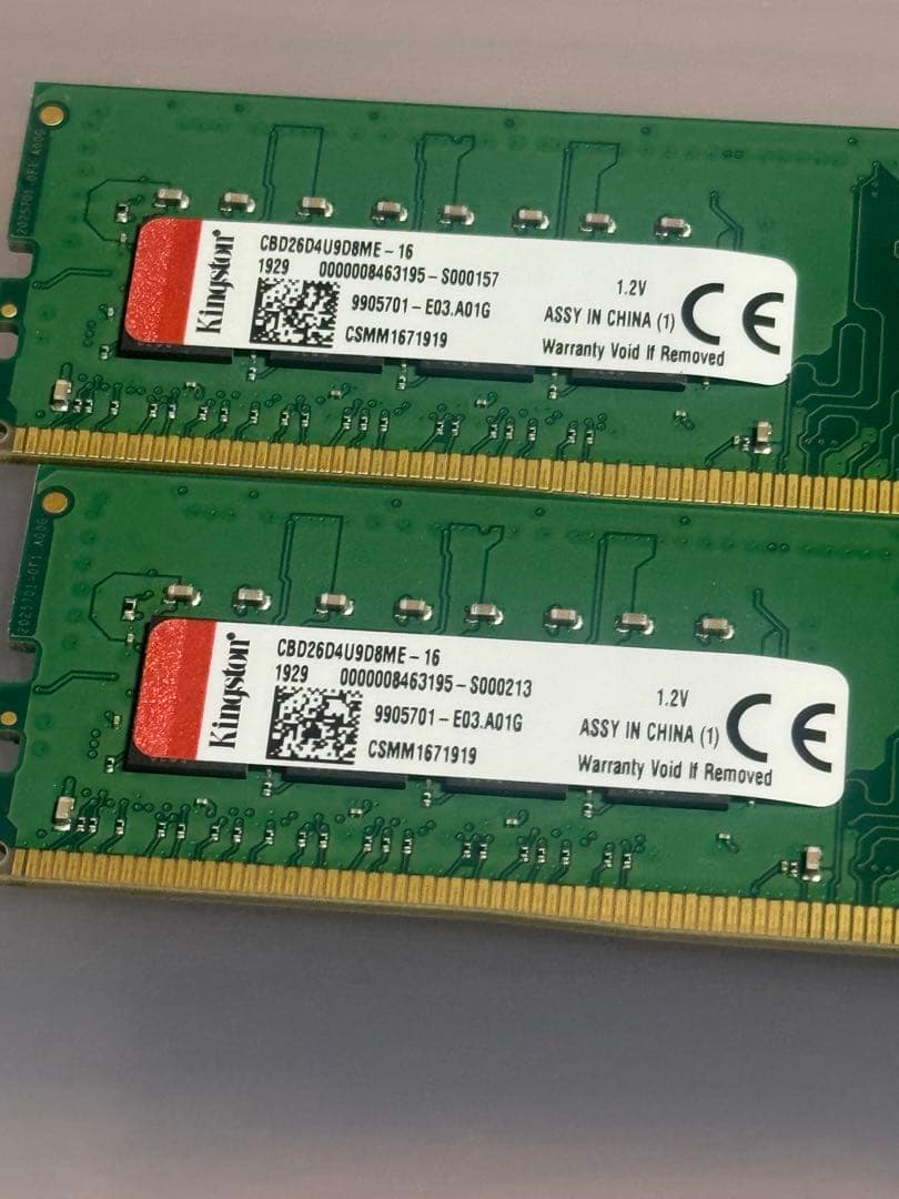 Kinston 32GB DDR4 メモリ 16GB×2