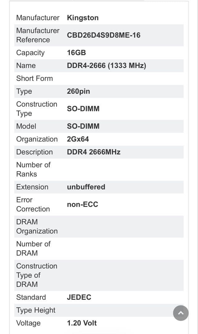 Kinston 32GB DDR4 メモリ 16GB×2