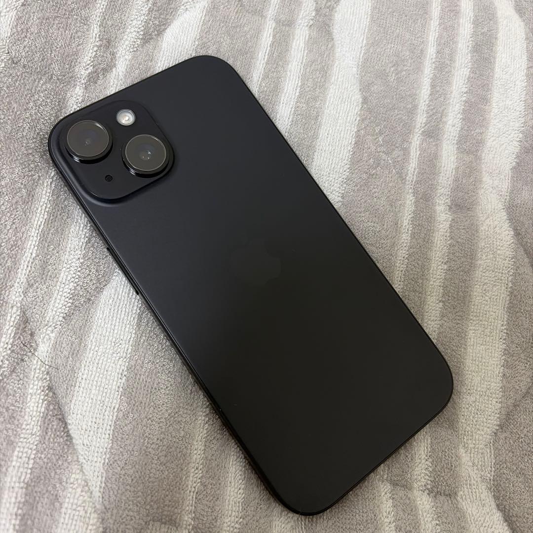 iPhone15 ブラック 128GB SIMフリー 保護フィルムセット