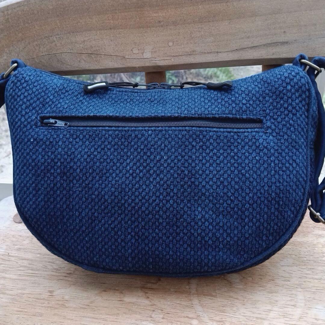 古布藍染木綿二重剣道着　小さめショルダーバッグ　ハンドメイド