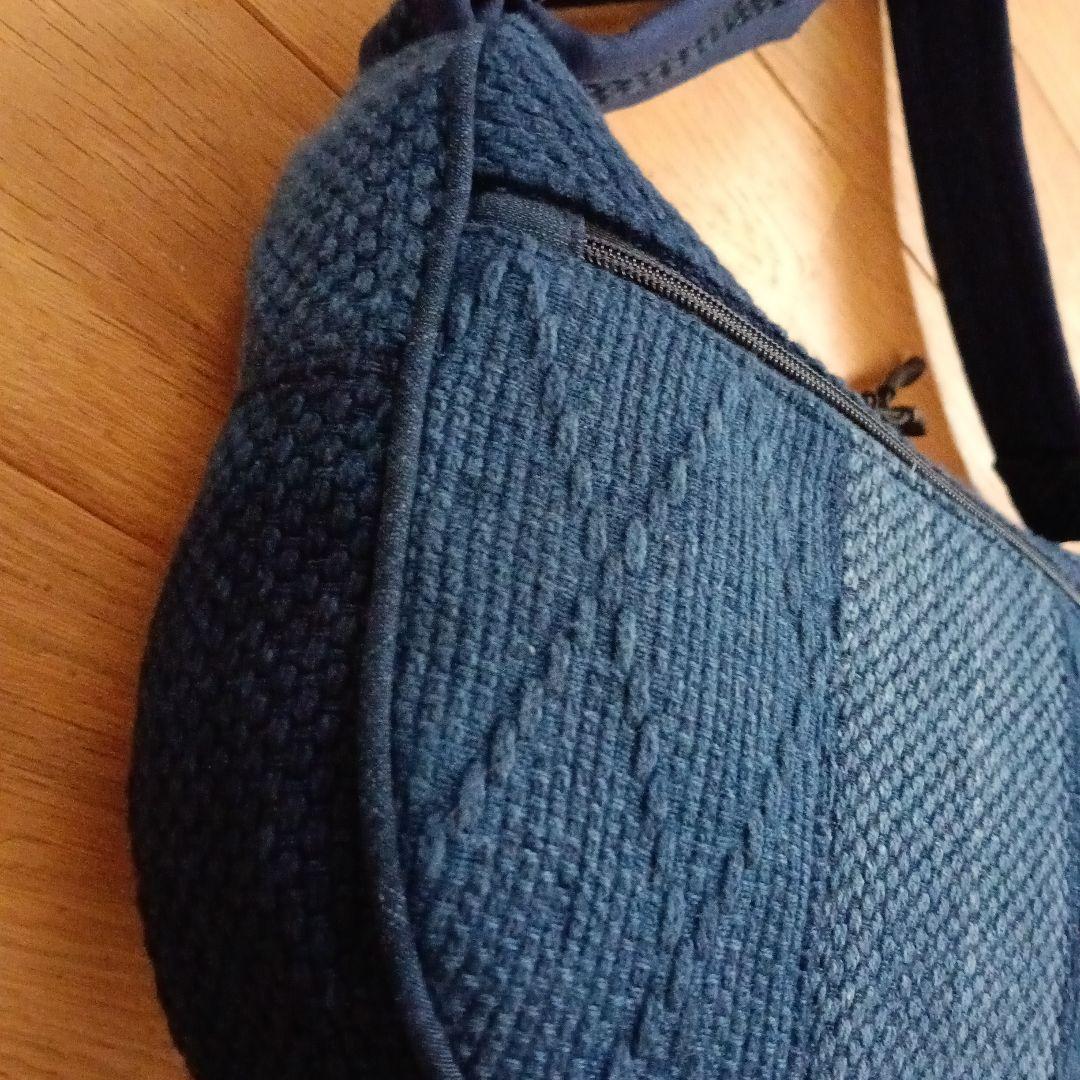 古布藍染木綿二重剣道着　小さめショルダーバッグ　ハンドメイド