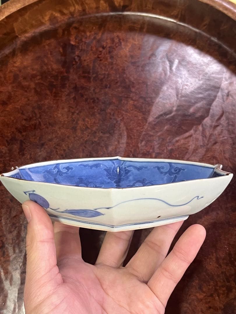 藍九谷　古伊万里　古九谷　柴田コレクション　掲載品　柿右衛門　民藝　花唐草　角福