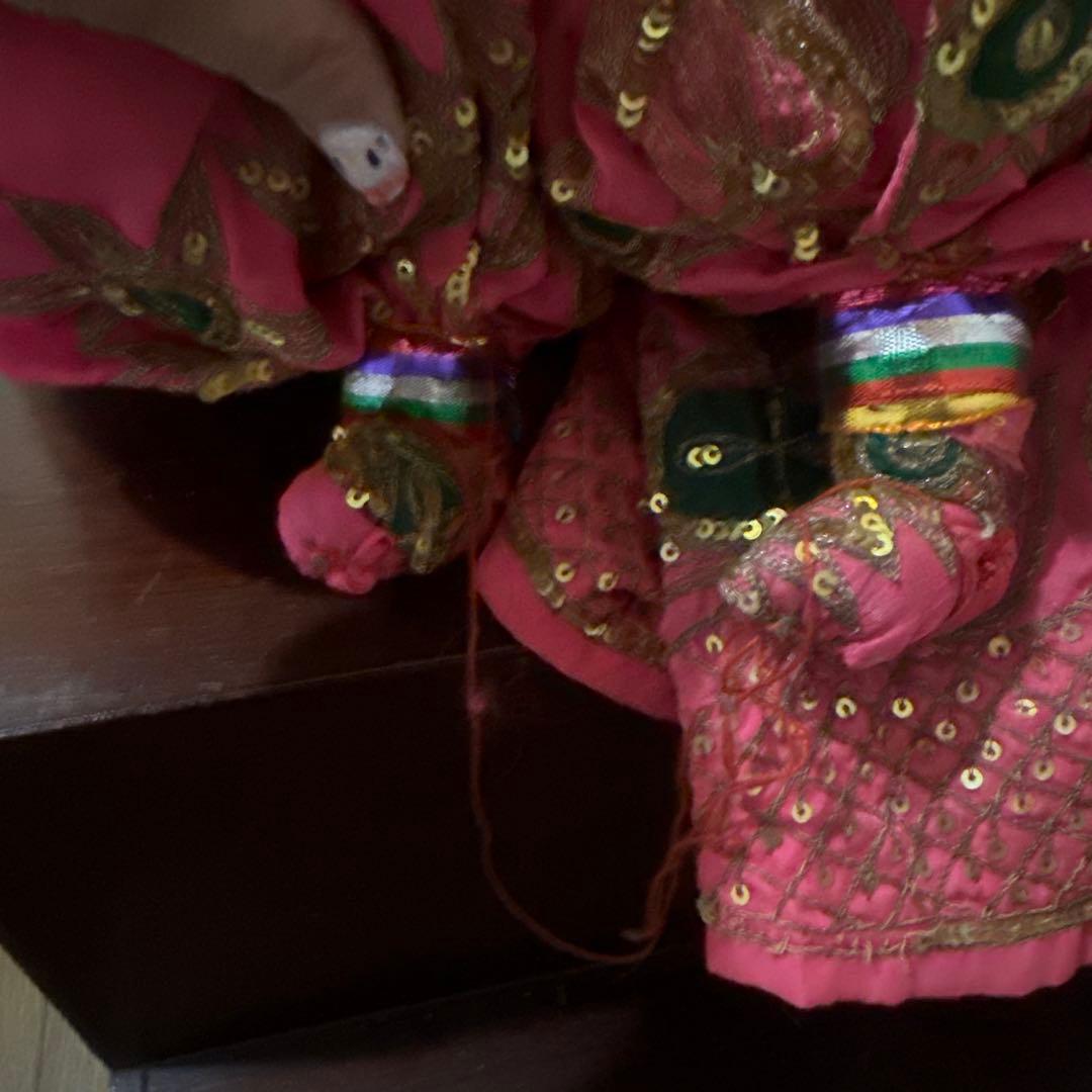 80センチ弱インド　マハラジャ操り人形2人