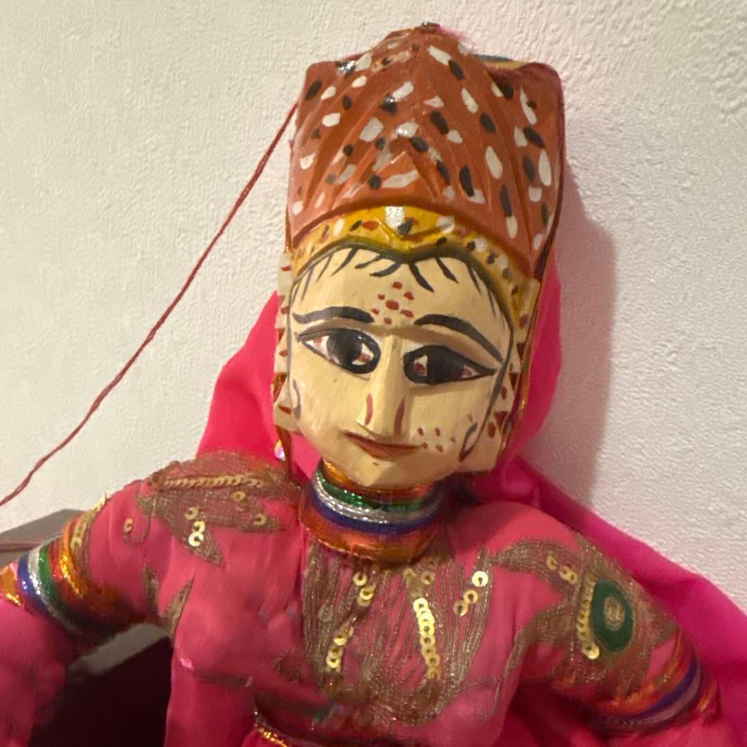 80センチ弱インド　マハラジャ操り人形2人