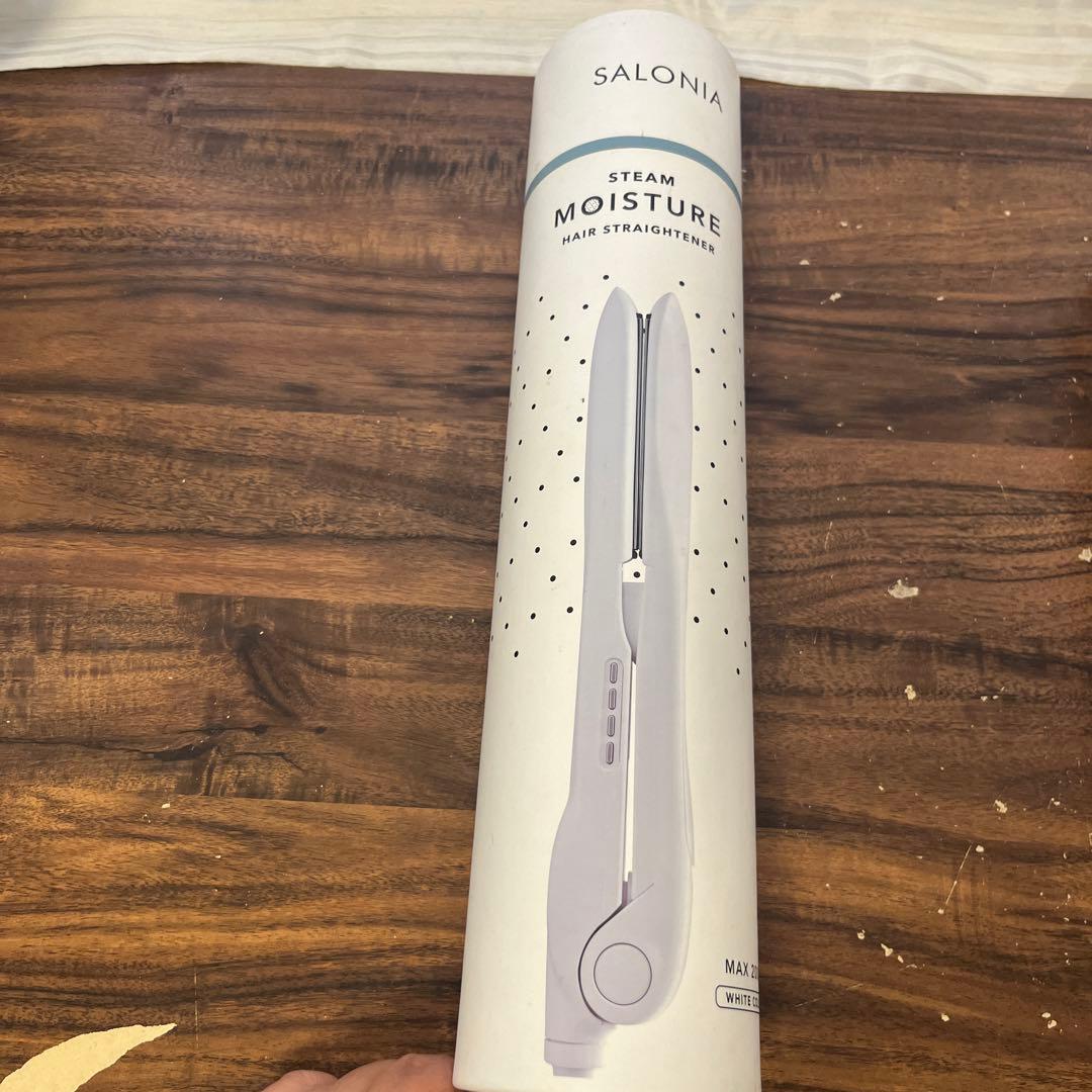 サロニア スチームモイスチャーストレートアイロン ホワイト