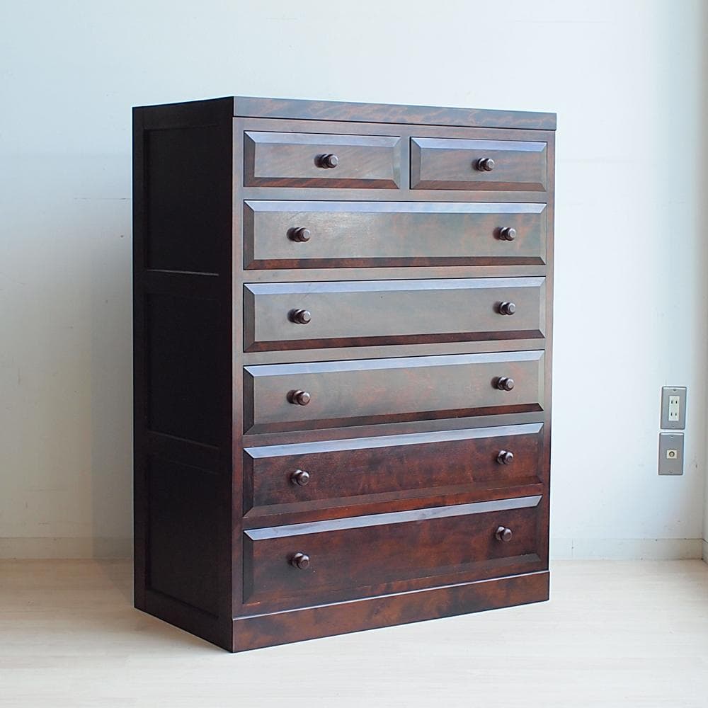 松本民芸家具 D型 6段チェスト ミズメザクラ材 無垢材 和モダン 古民家 整理