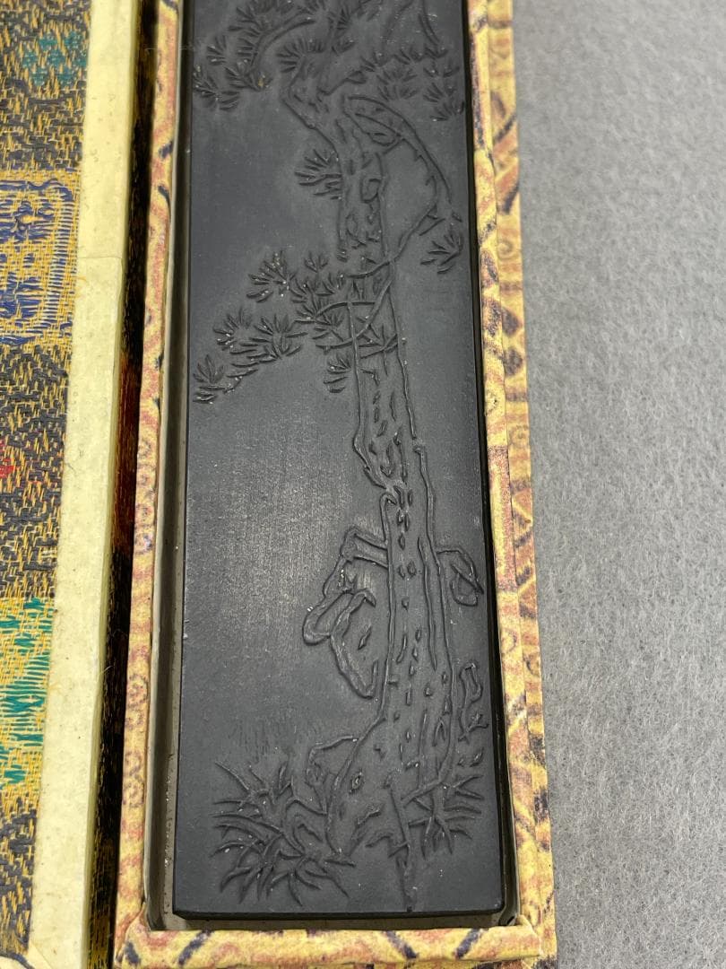 【未使用】雄勝硯　遠藤弘行作　＋　純松煙　墨