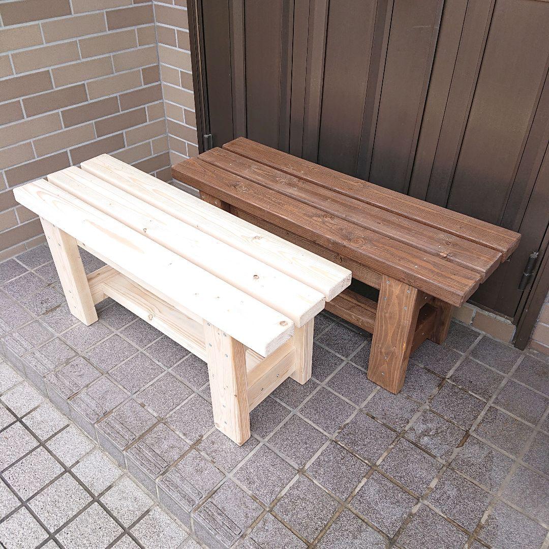 木製ベンチ　横幅８７cm　高さ３７cm　　椅子　スツール 　踏み台　屋外用