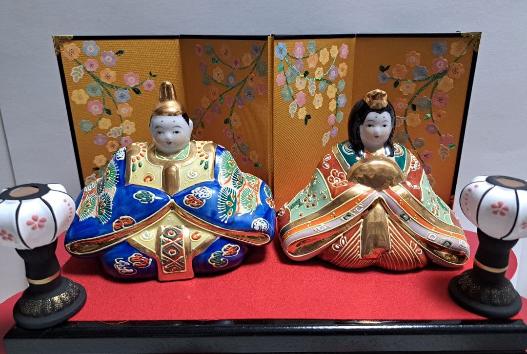 特価3月3日まで k-② 九谷焼 ひな人形 5号 親王飾り 清香作